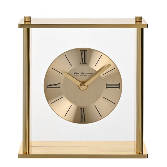 Gold Tone Battery Mantel Clock W3428