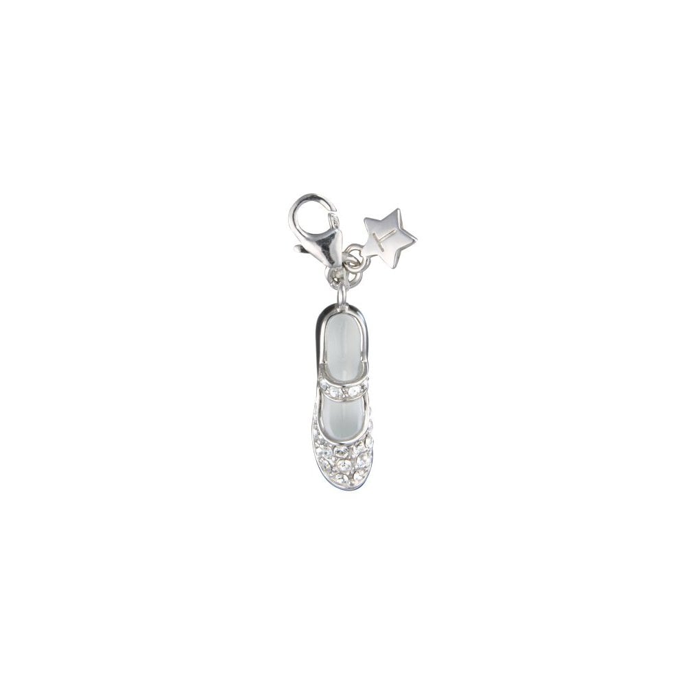 Ladies Sterling Silver Black Shoe Clip on Charm SCH159