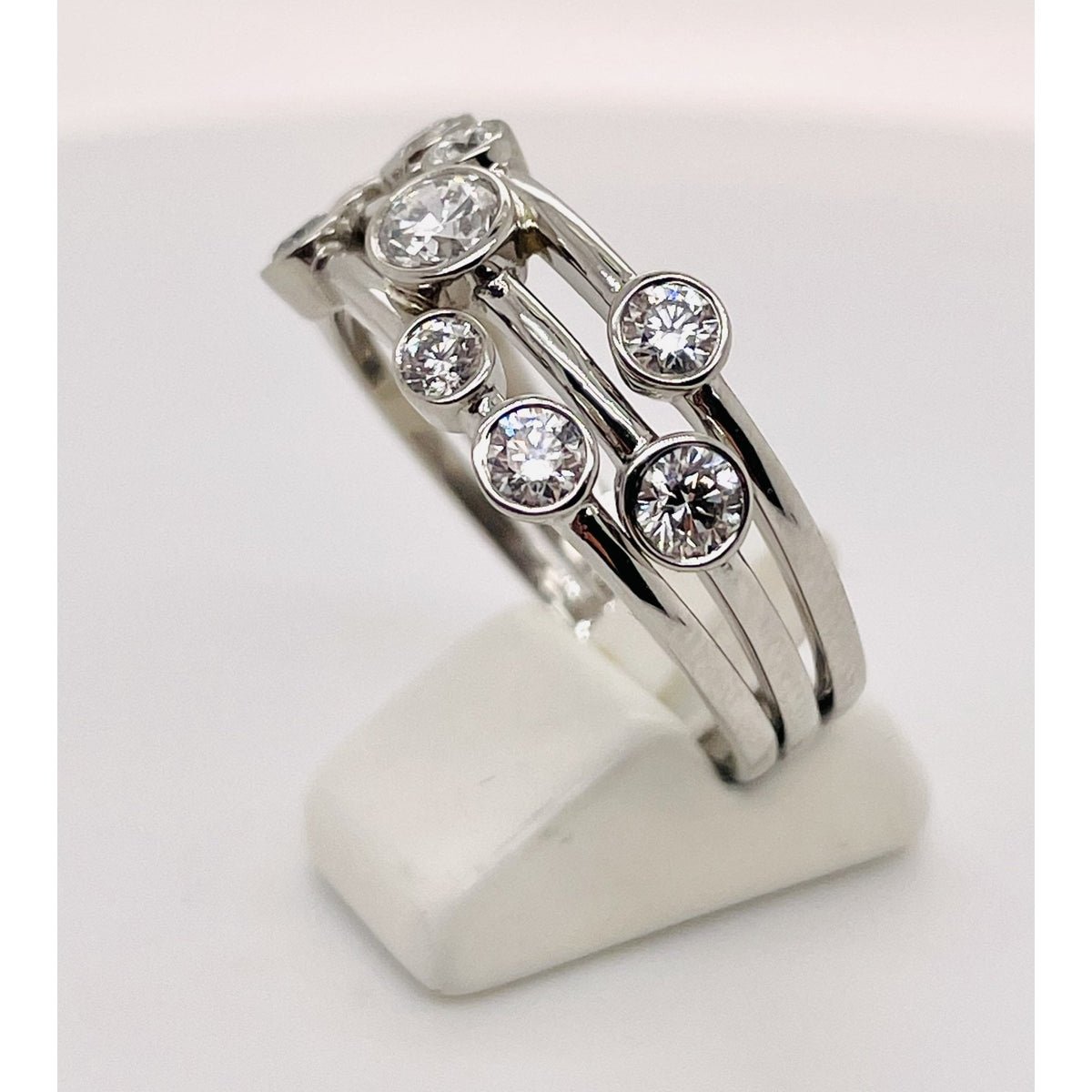 Ladies Platinum Diamond Half Eternity Dress Ring