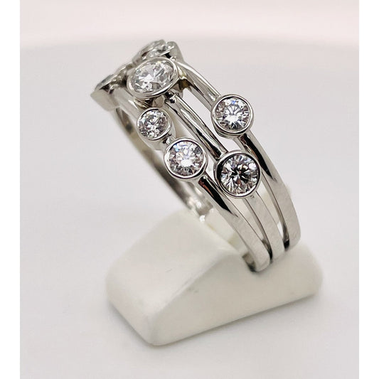 Ladies Platinum Diamond Half Eternity Dress Ring