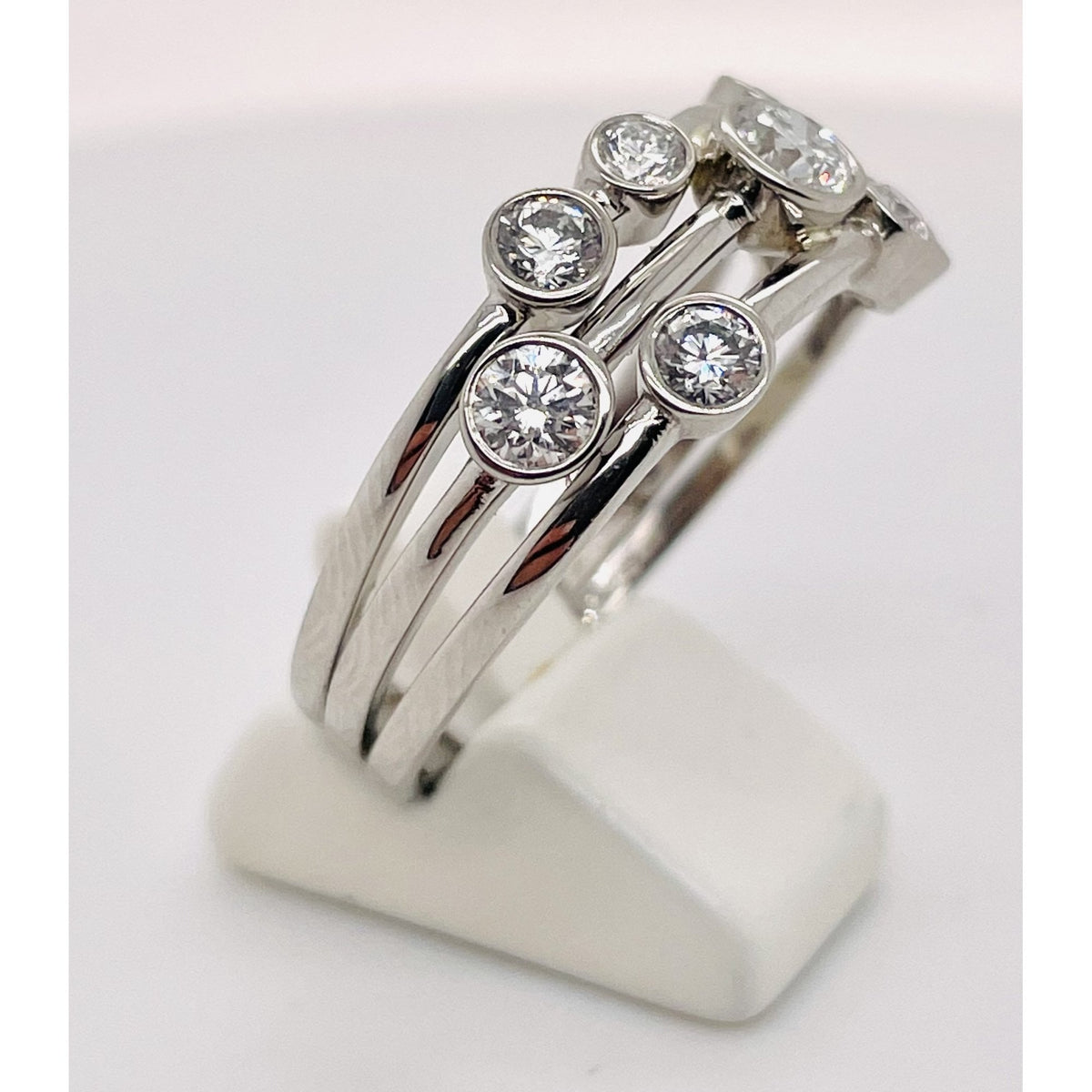 Ladies Platinum Diamond Half Eternity Dress Ring