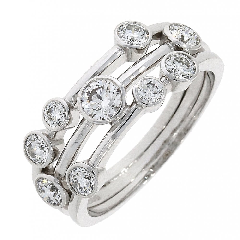 Ladies Platinum Diamond Half Eternity Dress Ring