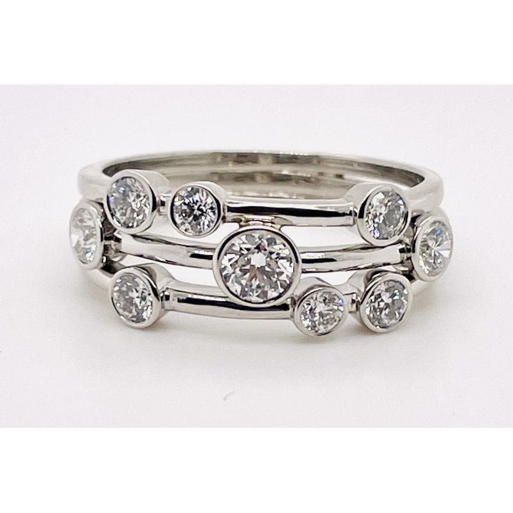 Ladies Platinum Diamond Half Eternity Dress Ring