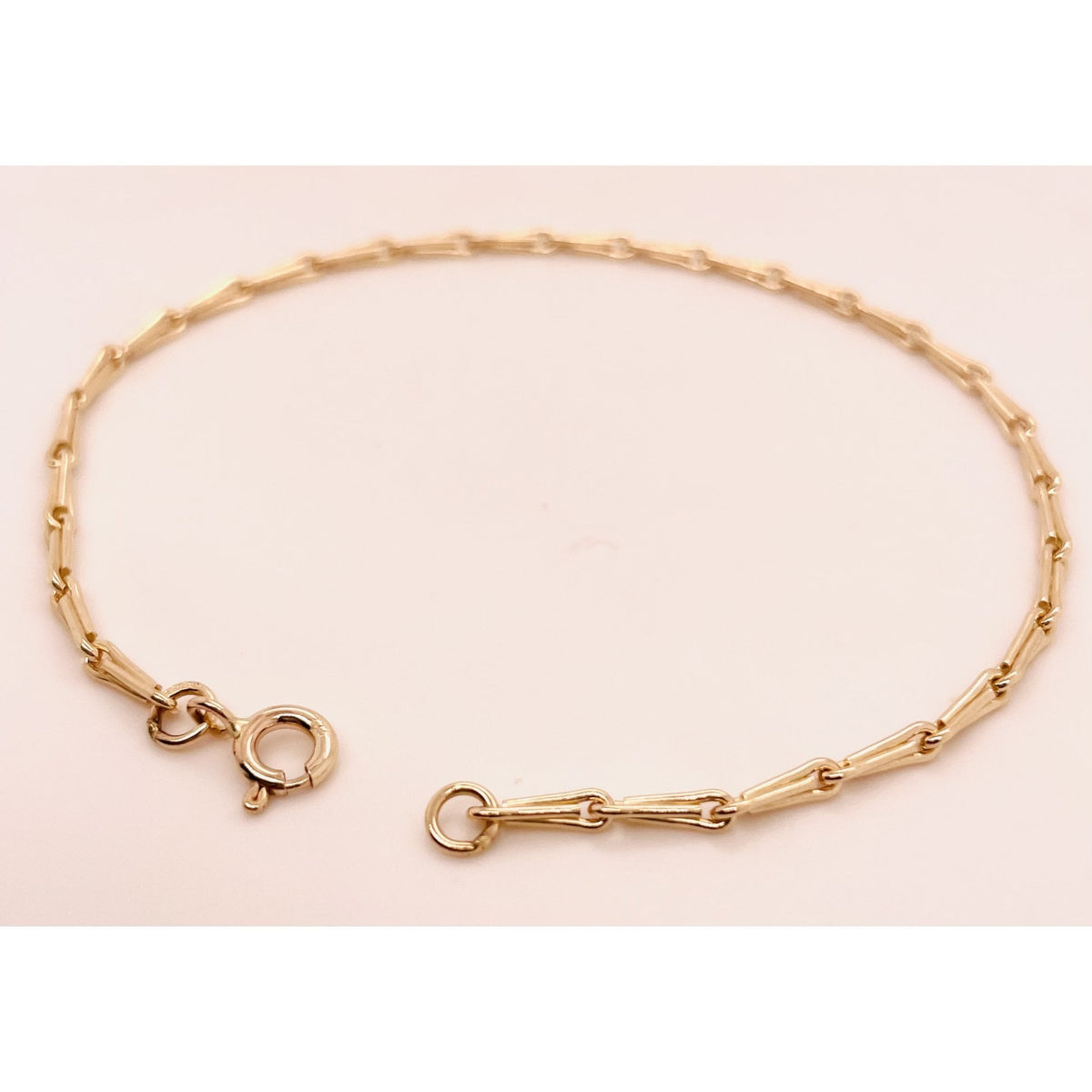 Ladies 9ct Yellow Gold Solid Link Hayseed Bracelet 19cm