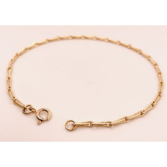 Ladies 9ct Yellow Gold Solid Link Hayseed Bracelet 19cm