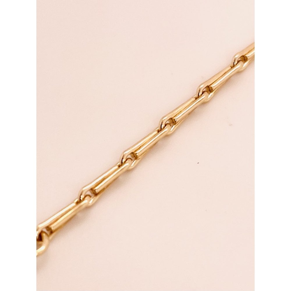 Ladies 9ct Yellow Gold Solid Link Hayseed Bracelet 19cm