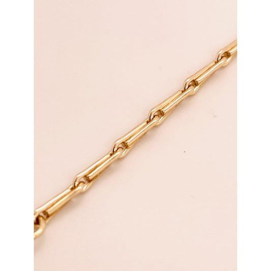 Ladies 9ct Yellow Gold Solid Link Hayseed Bracelet 19cm
