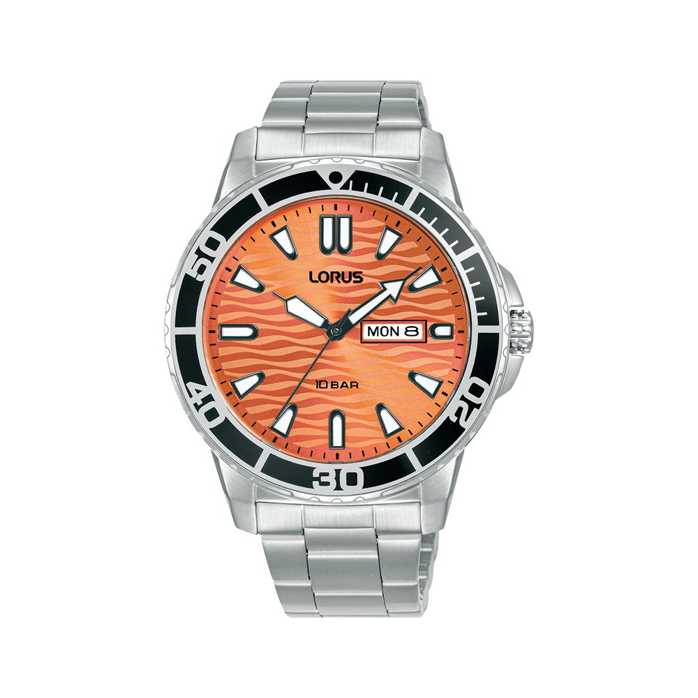 Gents Orange Dial “Seigaiha-mon” Stainless Steel Watch RH361AX9