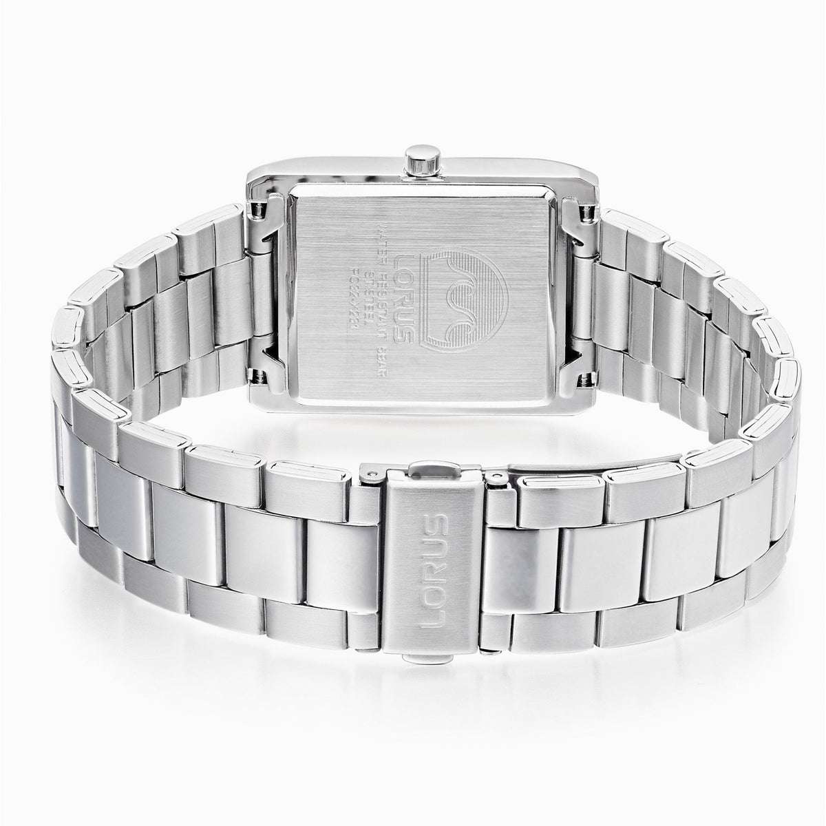 Gents Quartz Rectangular Steel Watch Blue Dial & Date RH935RX9