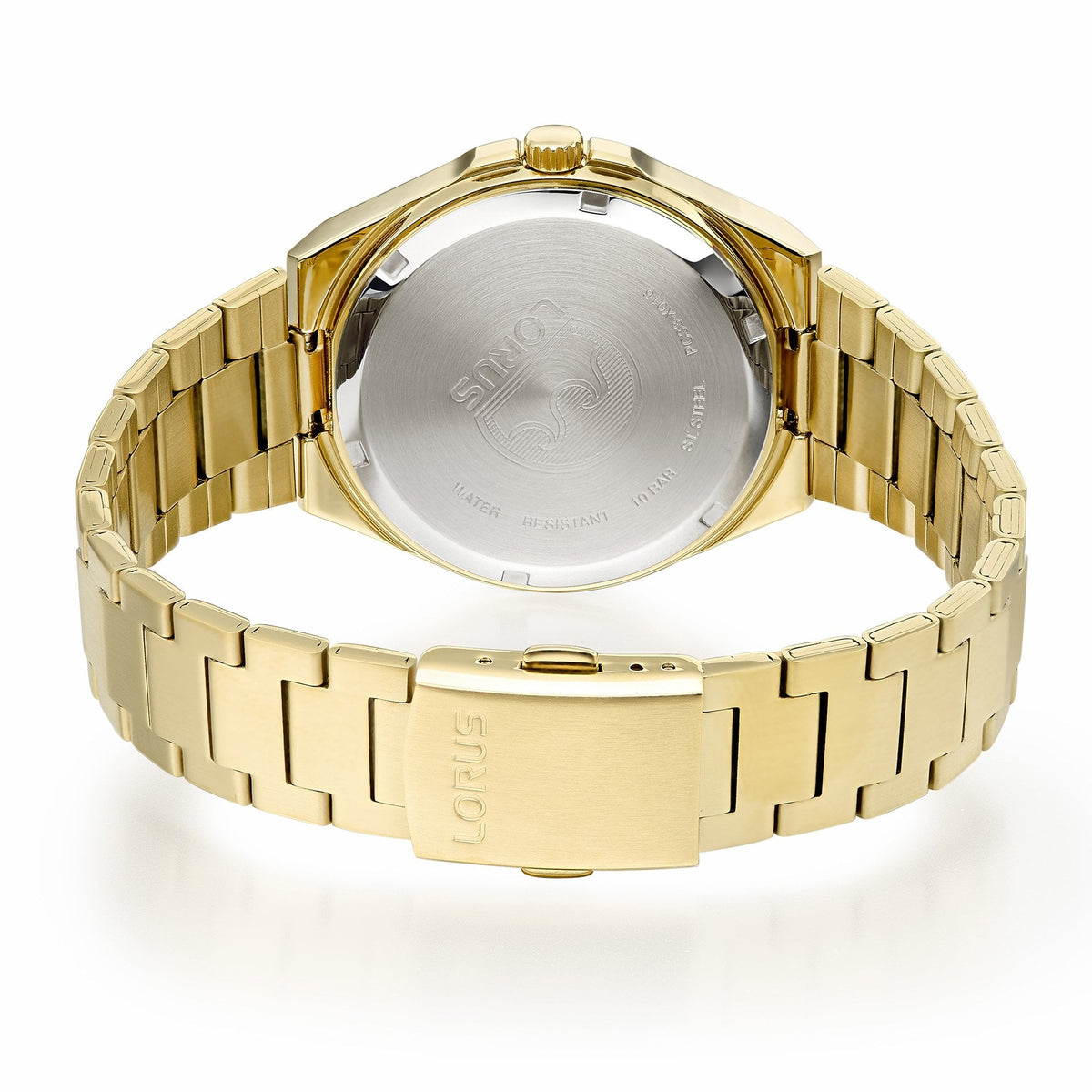 Gents Gold Tone Steel Battery Bracelet Watch Day & Date RH400AX9