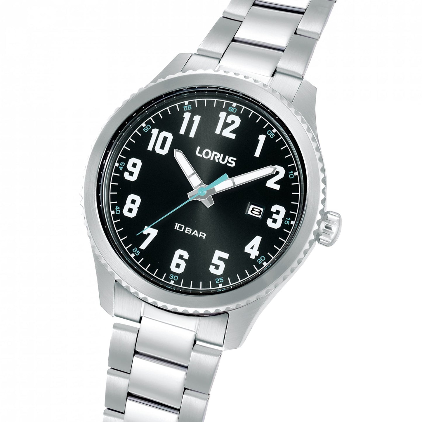 Gents Sport Stainless Steel Black Dial Watch RH979RX9