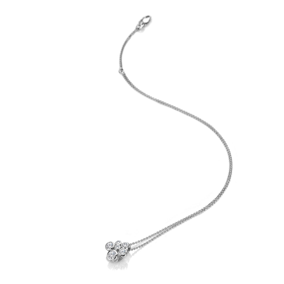 Silver White Topaz & Diamond Tender Cluster Pendant DP1083