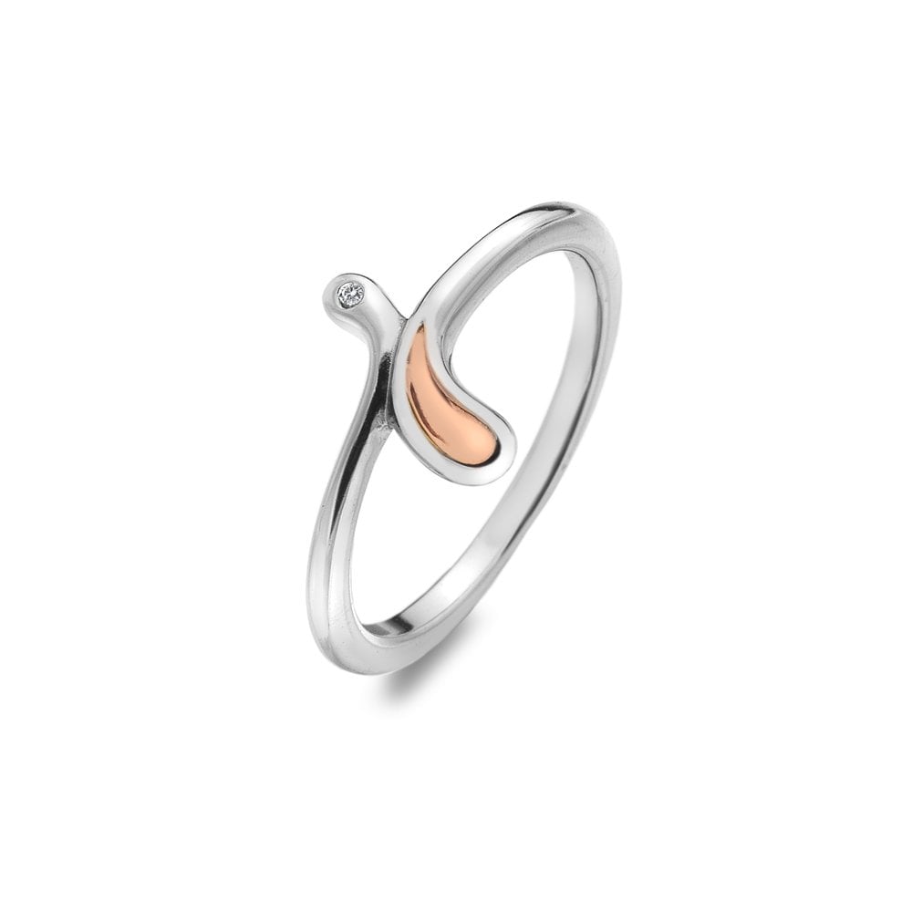 Ladies Sterling Silver Diamond Ring 'Droplets' DR200