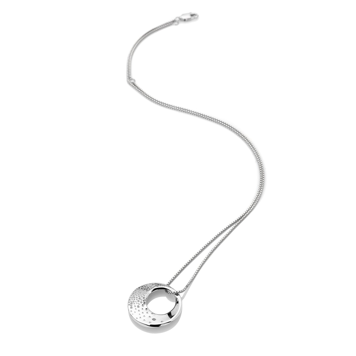 Sterling Silver Ladies Quest Circle Diamond Pendant DP786