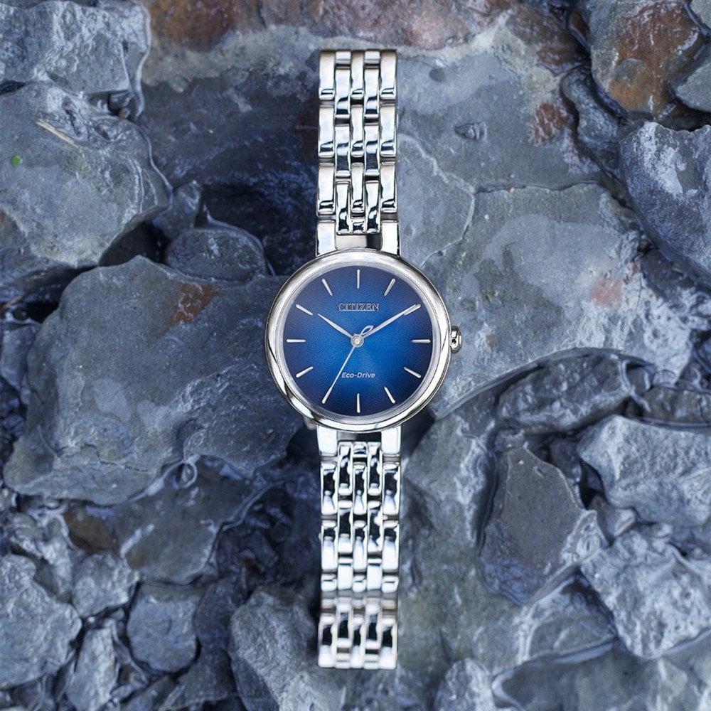 Ladies Steel Eco-Drive Bracelet Watch Silhouette EM0990-81L