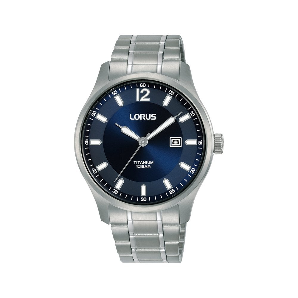Gents Quartz Titanium Blue Dial Watch on Bracelet RH997QX9