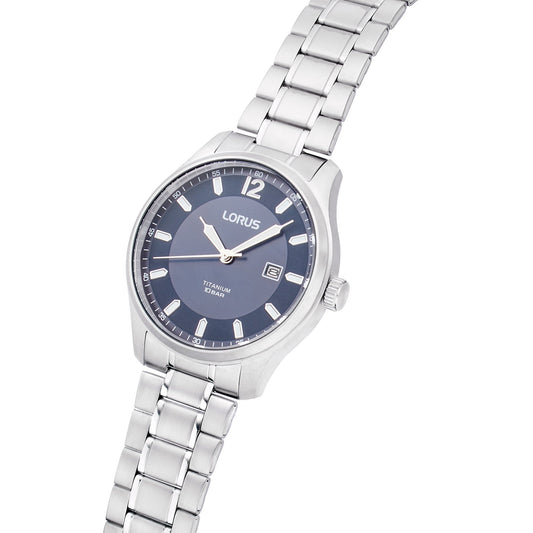 Gents Quartz Titanium Blue Dial Watch on Bracelet RH997QX9