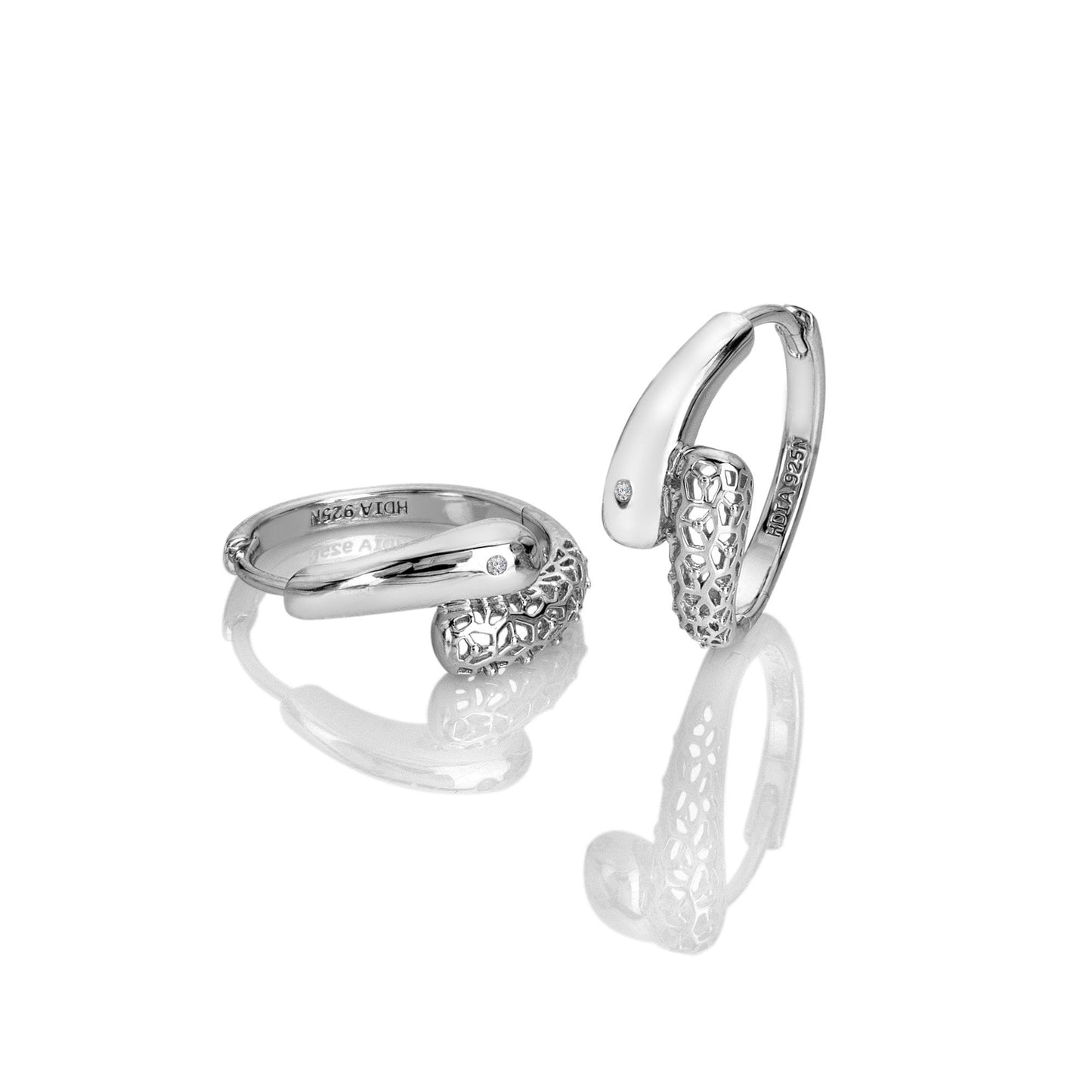 Ladies Sterling Silver Hoop Earrings Aster DE860