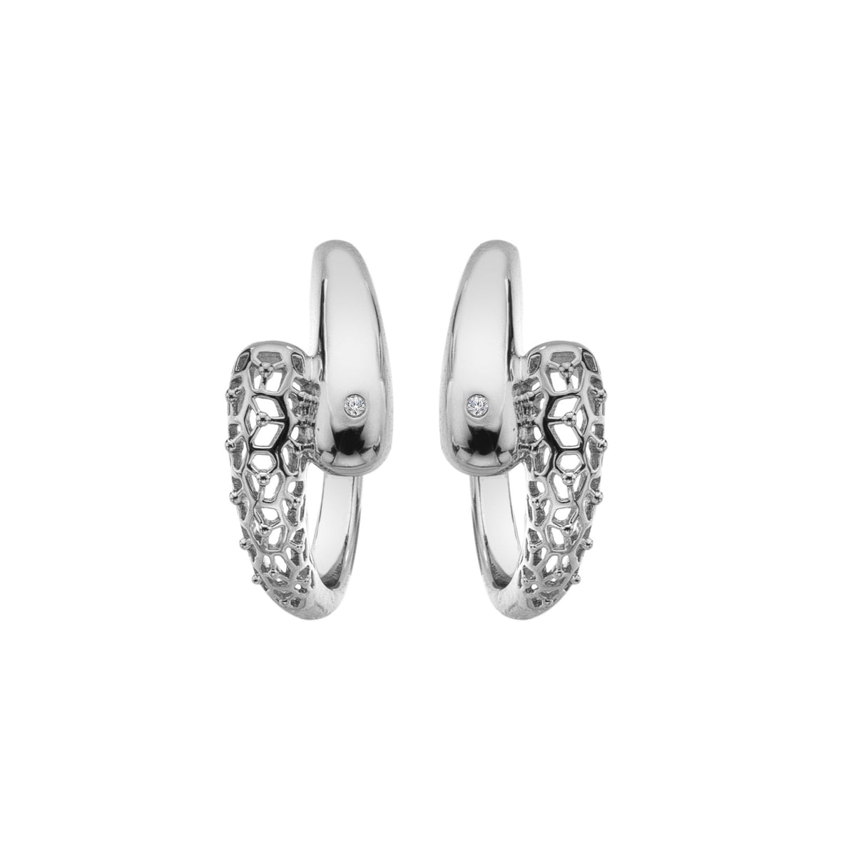 Ladies Sterling Silver Hoop Earrings Aster DE860