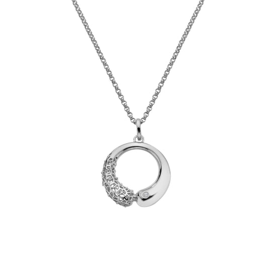 Ladies Sterling Silver Diamond Set Aster Pendant DP1092