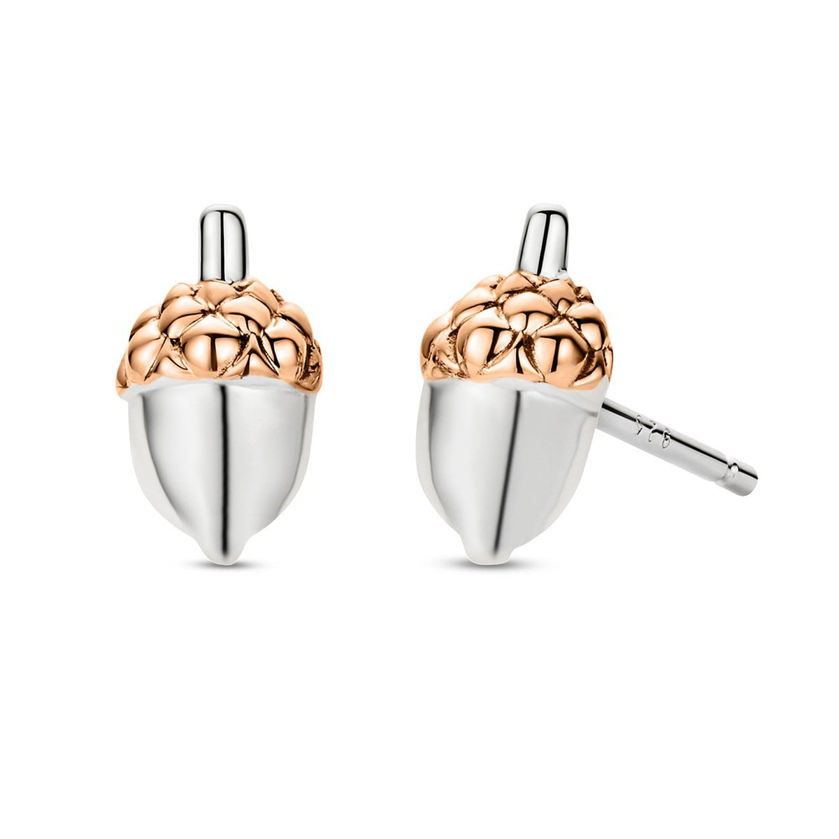 Silver & Welsh Gold Ladies Oak Leaf Stud Earrings 3SOAK902