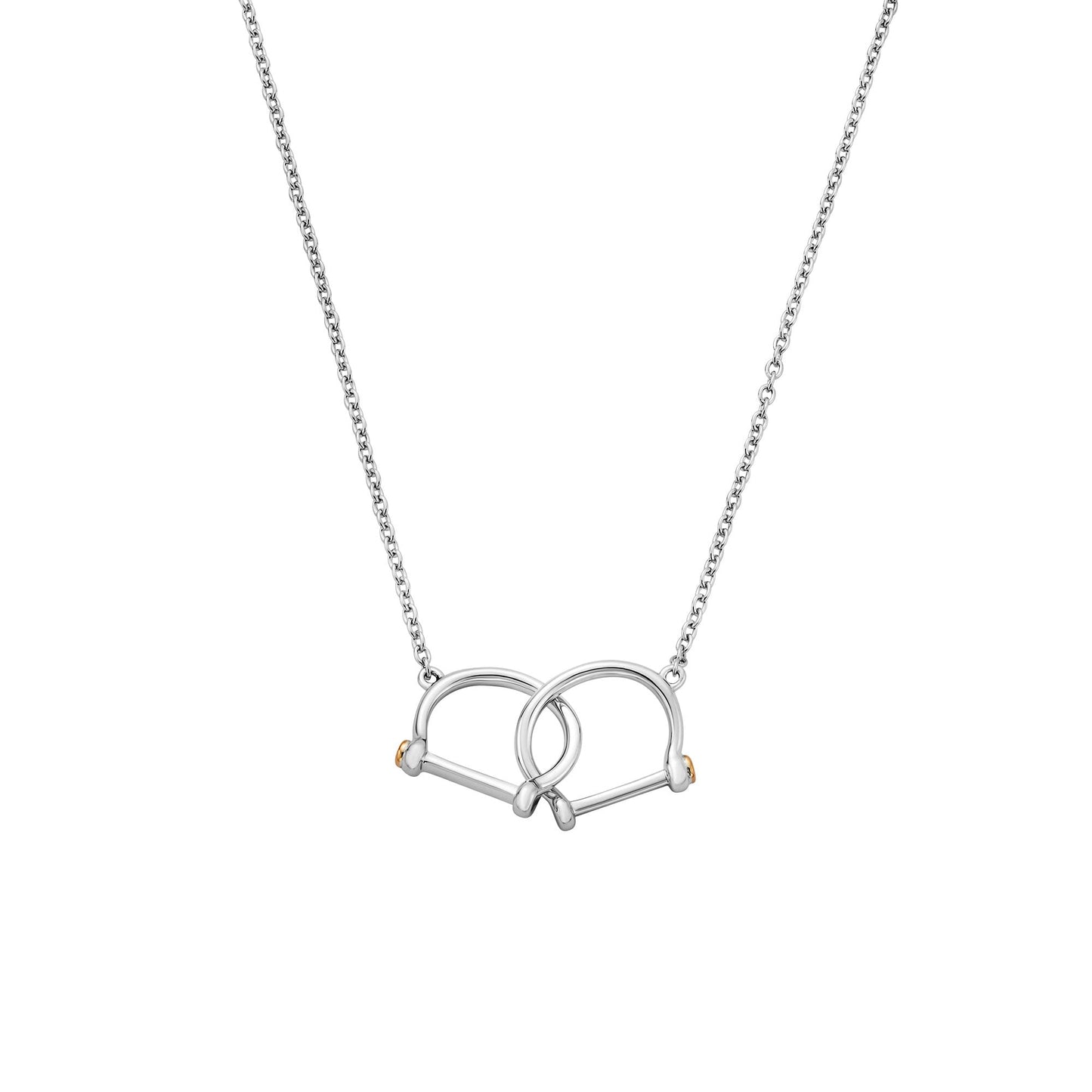 Sterling Silver & Welsh Gold Ladies Stirrup Necklace 3SROY948