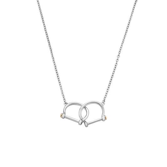 Sterling Silver & Welsh Gold Ladies Stirrup Necklace 3SROY948