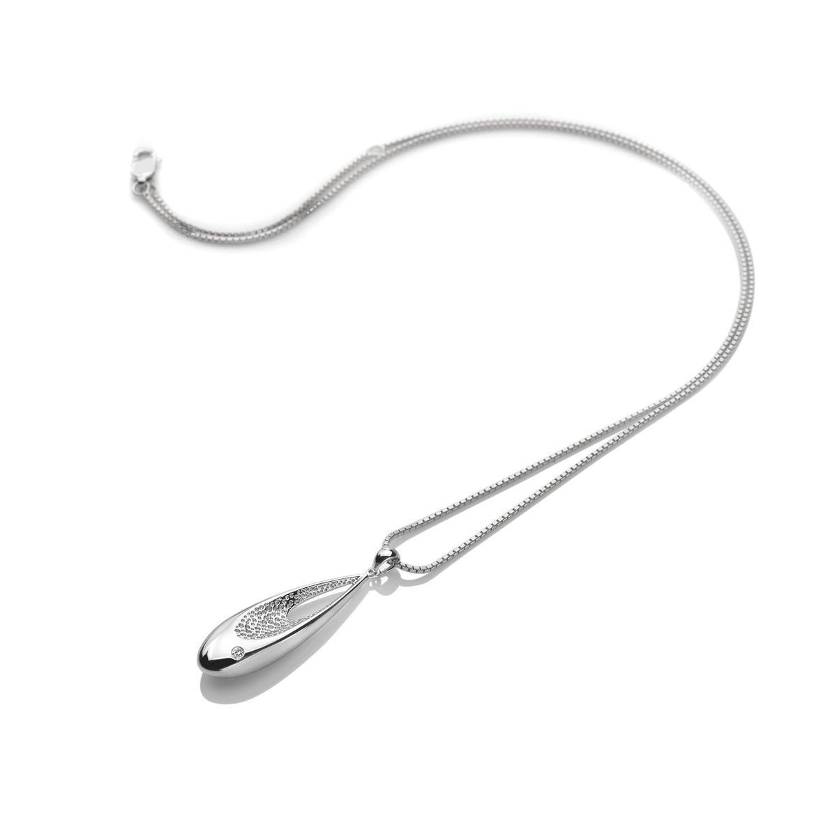 Sterling Silver Ladies Diamond Quest Teardrop Pendant DP785