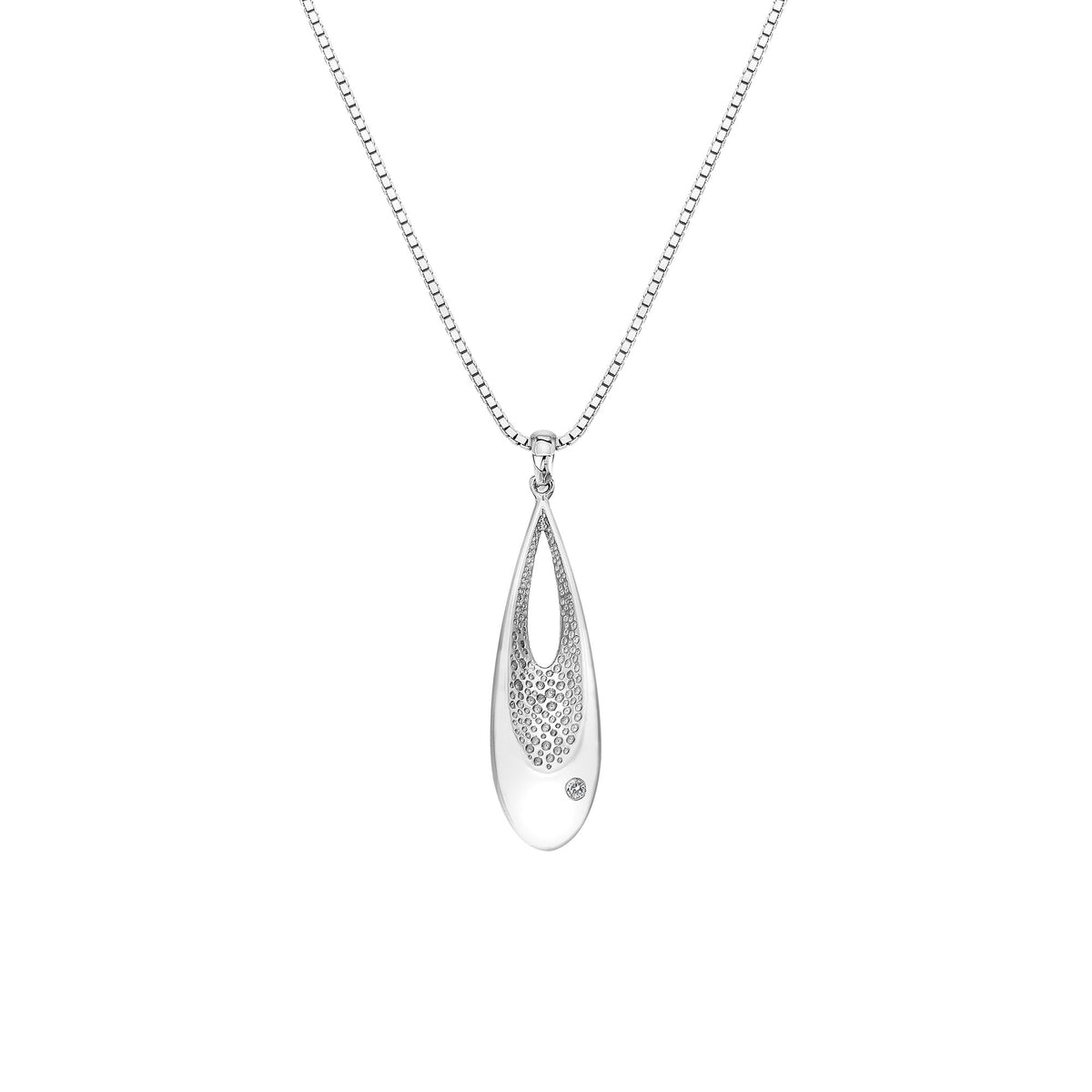 Sterling Silver Ladies Diamond Quest Teardrop Pendant DP785