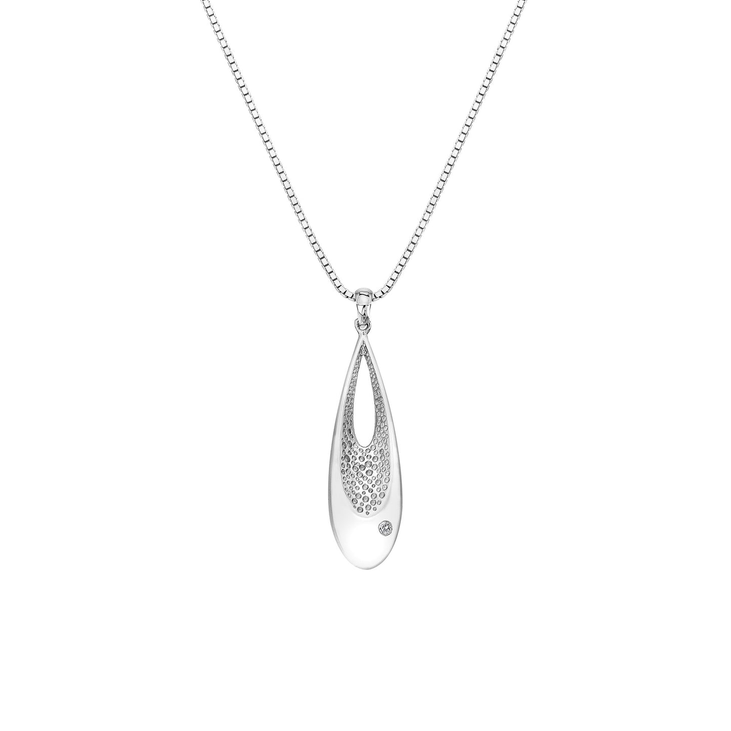Sterling Silver Ladies Diamond Quest Teardrop Pendant DP785