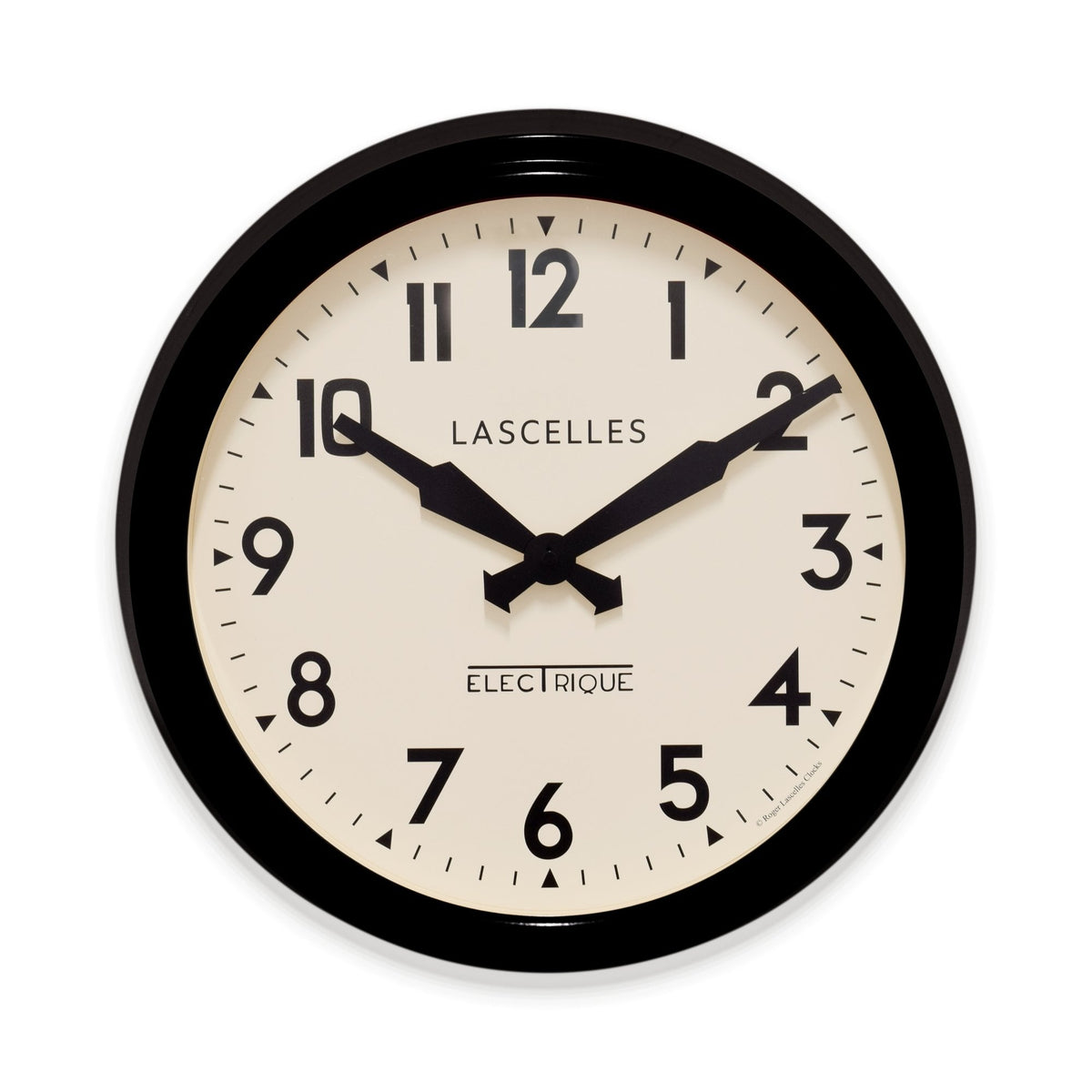 Lascelles Black Round Quartz Wall Clock SM/RETRO/BLACK