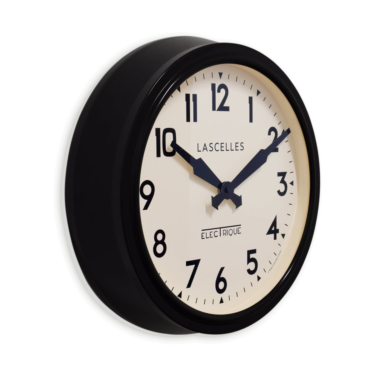 Lascelles Black Round Quartz Wall Clock SM/RETRO/BLACK
