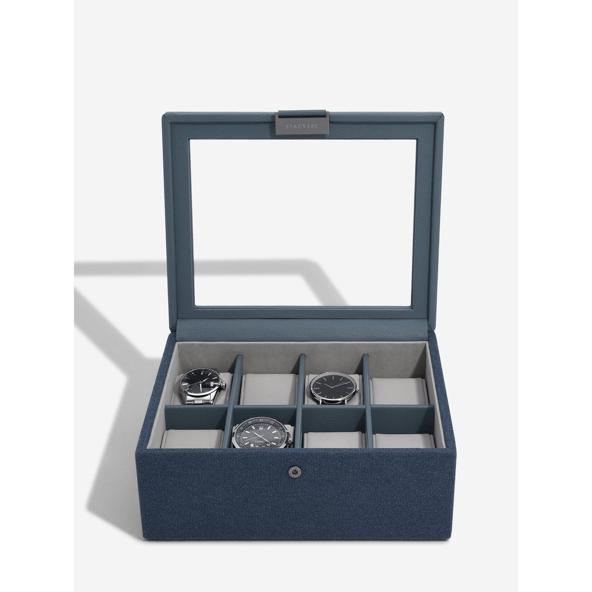 Ladies or Gents Blue faux Leather & Canvas Watch Box 76407