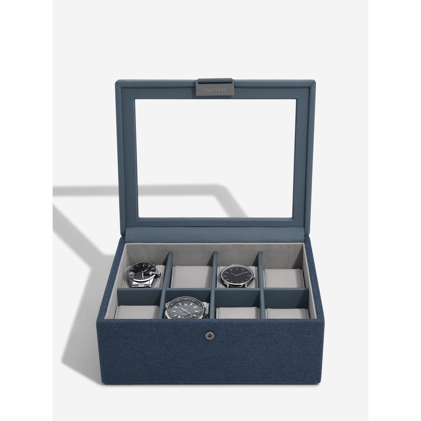 Ladies or Gents Blue faux Leather & Canvas Watch Box 76407
