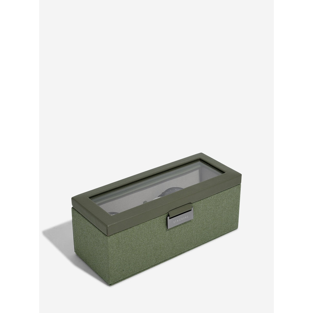 Ladies or Gents Green Faux Leather & Canvas Watch Box 76406