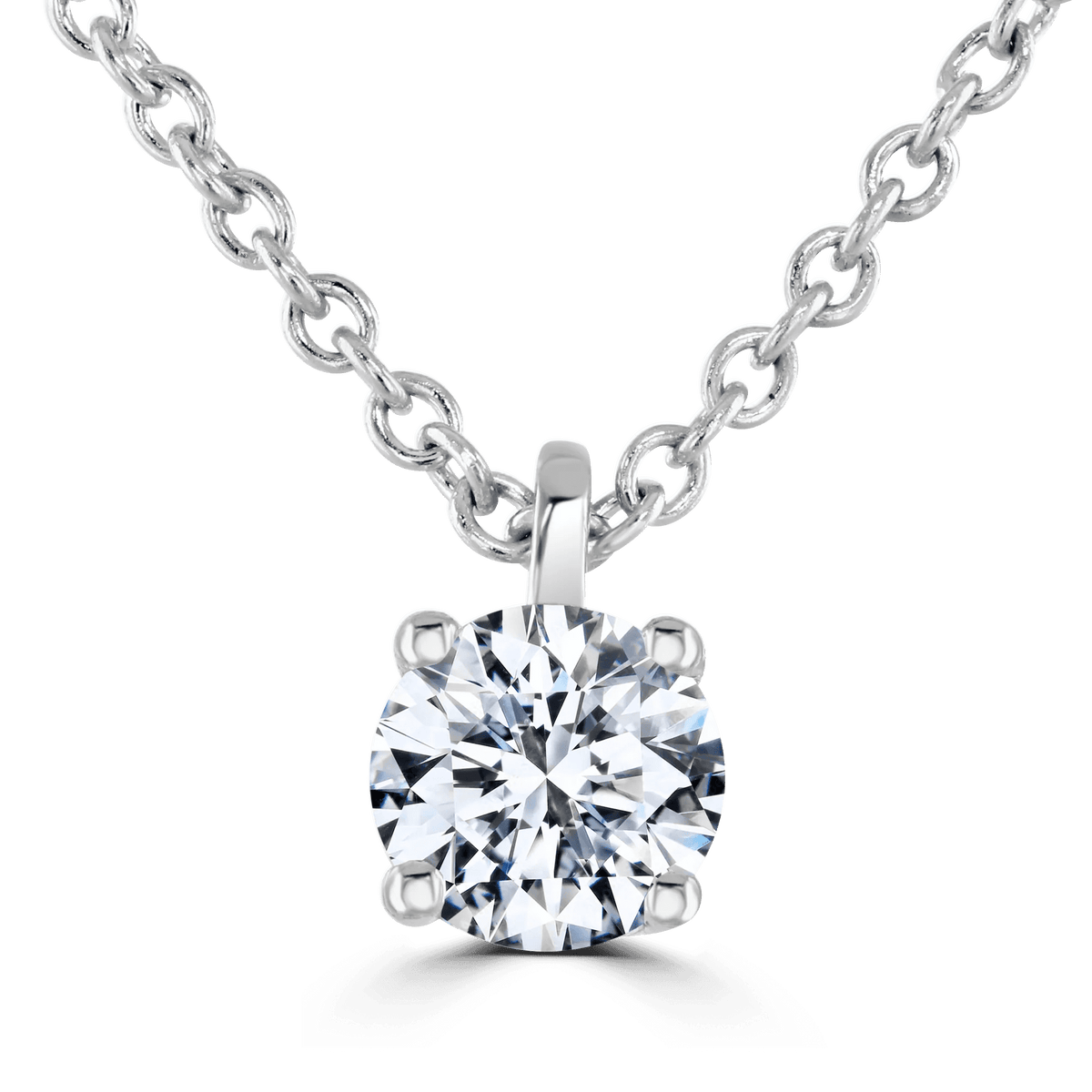 Ladies 9ct White Gold Lab Grown Diamond 0.3ct Solitaire Pendant