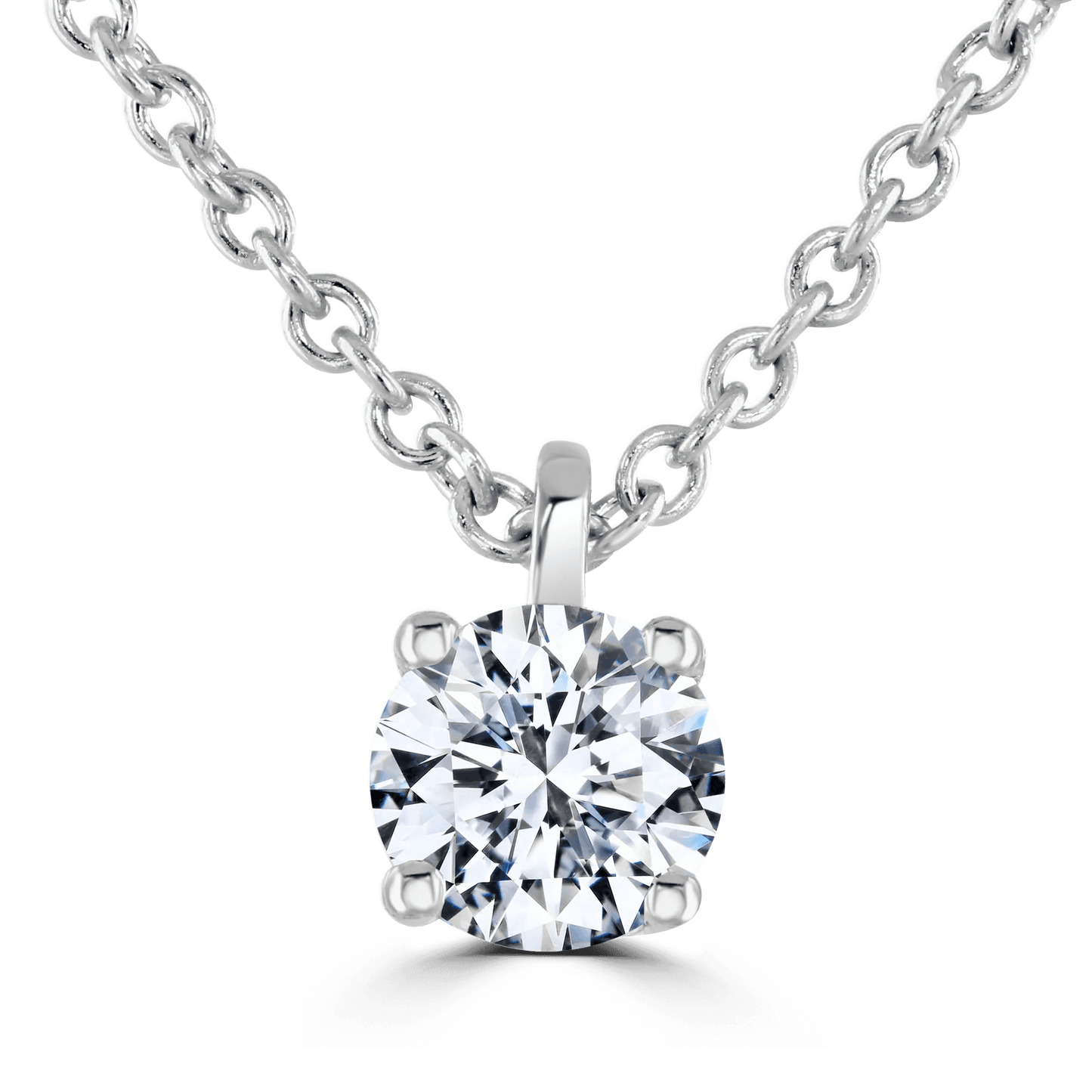 Ladies 9ct White Gold Lab Grown Diamond 0.3ct Solitaire Pendant