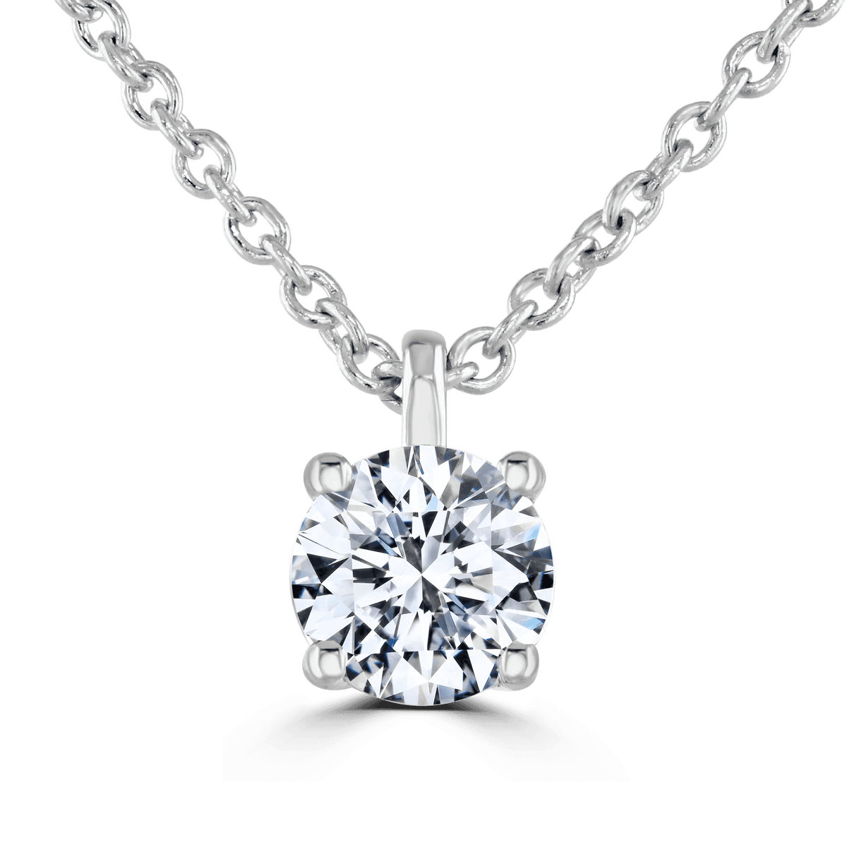 Ladies 9ct White Gold Lab Grown Diamond 0.5ct Solitaire Pendant