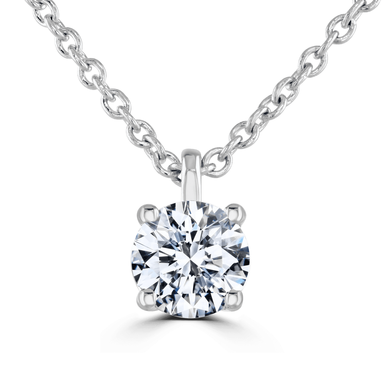 Ladies 9ct White Gold Lab Grown Diamond 0.5ct Solitaire Pendant