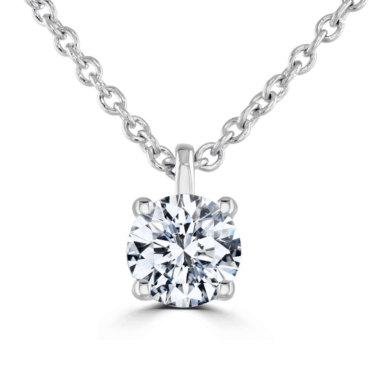 Ladies 9ct White Gold Lab Grown Diamond 0.5ct Solitaire Pendant