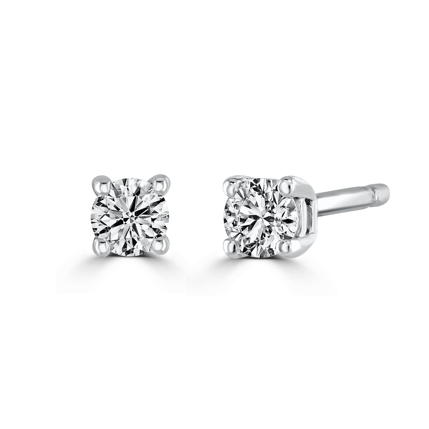Ladies 9ct White Gold Lab Grown Diamond 0.15ct Stud Earrings