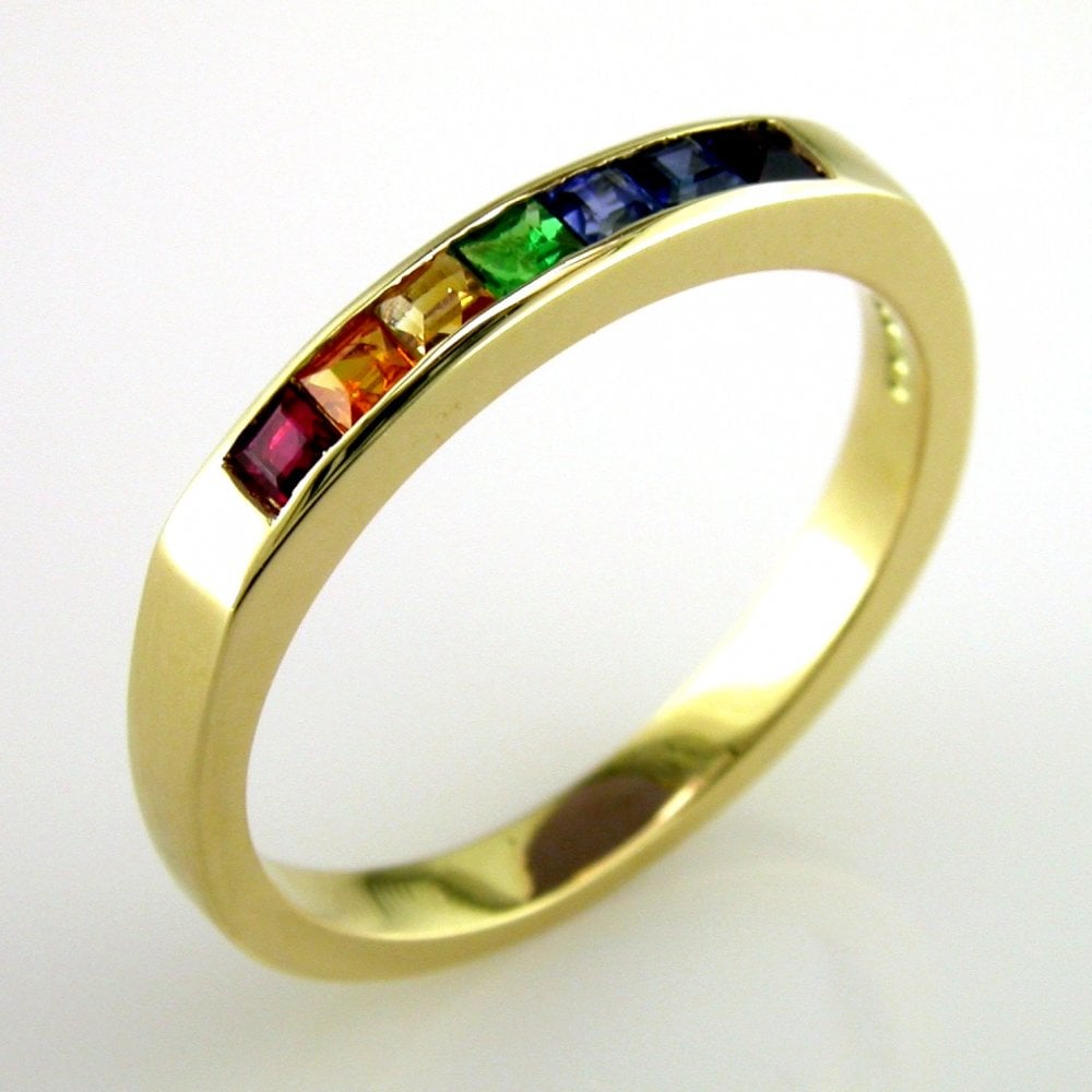 18ct Yellow Gold Rainbow Ring