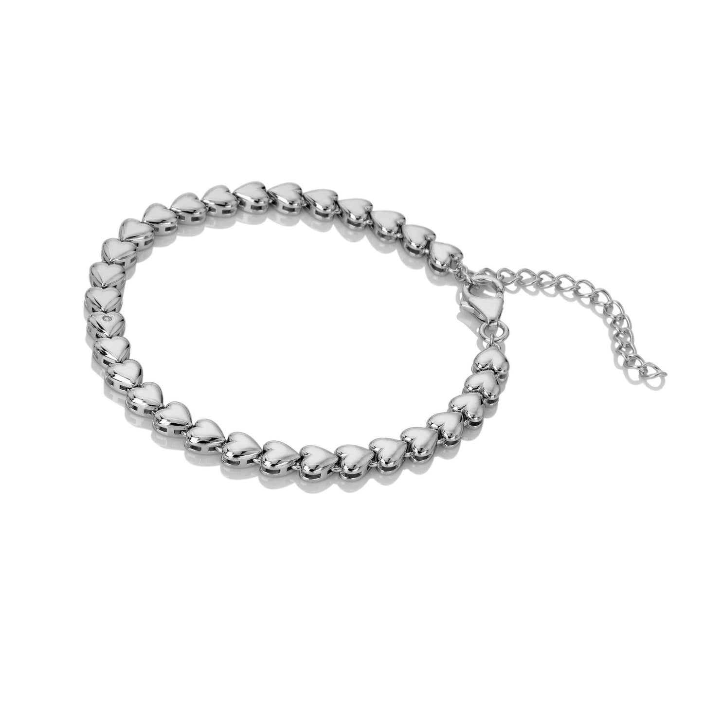 Sterling Silver Ladies Serenity Heart Diamond Bracelet DL718