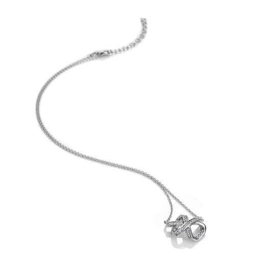 Sterling Silver Ladies Diamond, White Topaz Pendant Aurora DN224