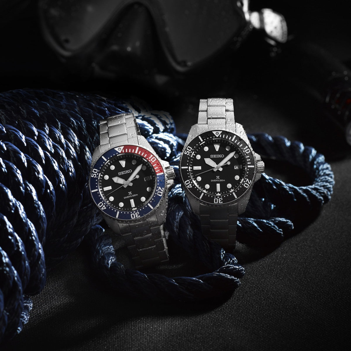 Prospex Steel Diver's Solar Watch Blue Red Blue SNE595P1
