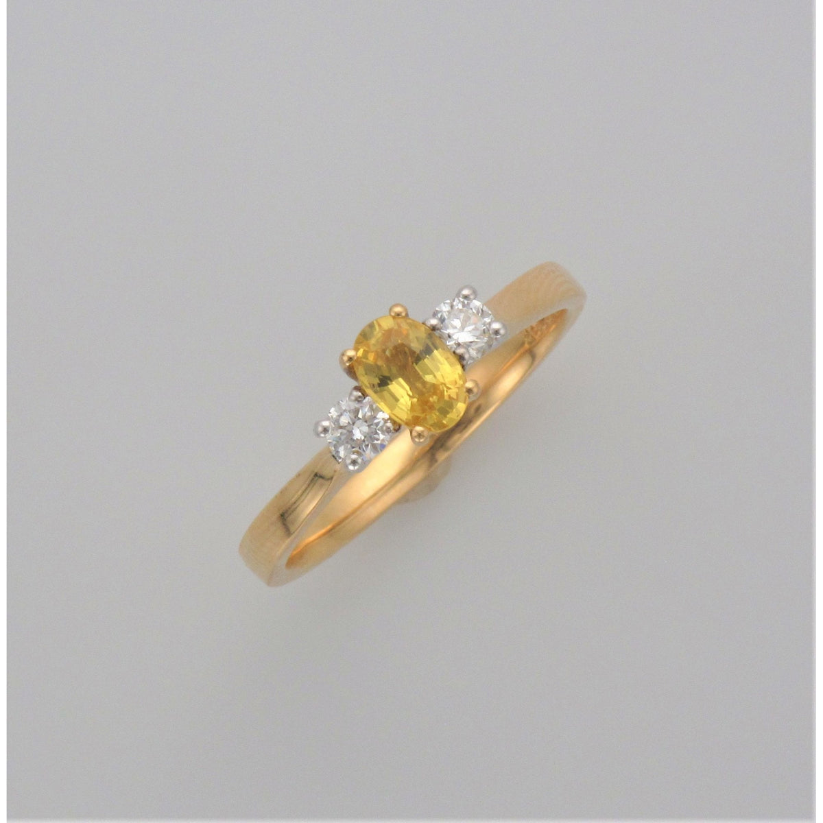 Ladies 18ct Gold Yellow Sapphire and Diamond Engagement Ring