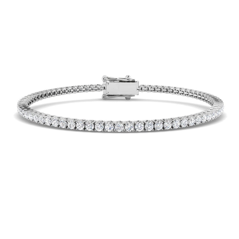 Ladies 9ct White Gold Lab Grown Diamond Tennis Bracelet