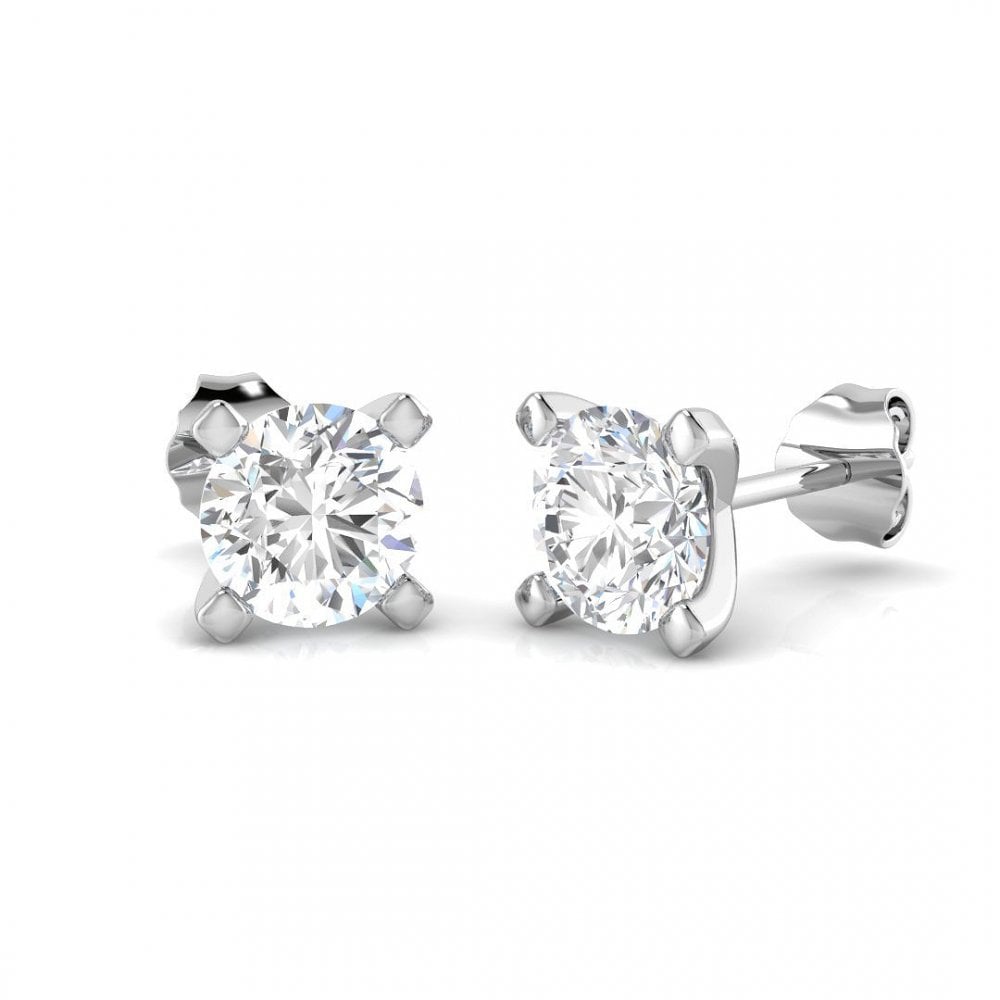 9ct White Gold Ladies Laboratory Grown Diamond Stud Earrings