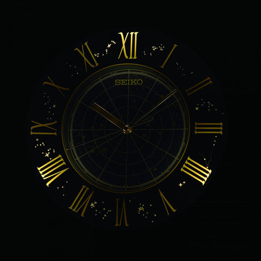 Blue Round Battery Wall Clock Constellation QHA013L