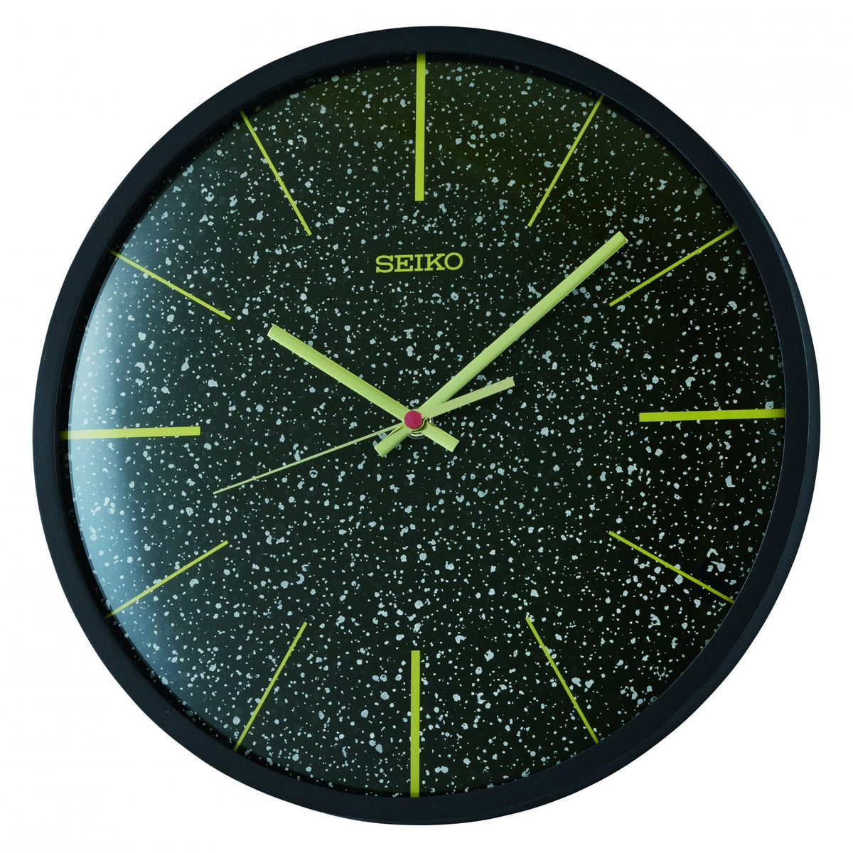 Black Round Modern Battery Silent Wall Clock 34cm QXA828K